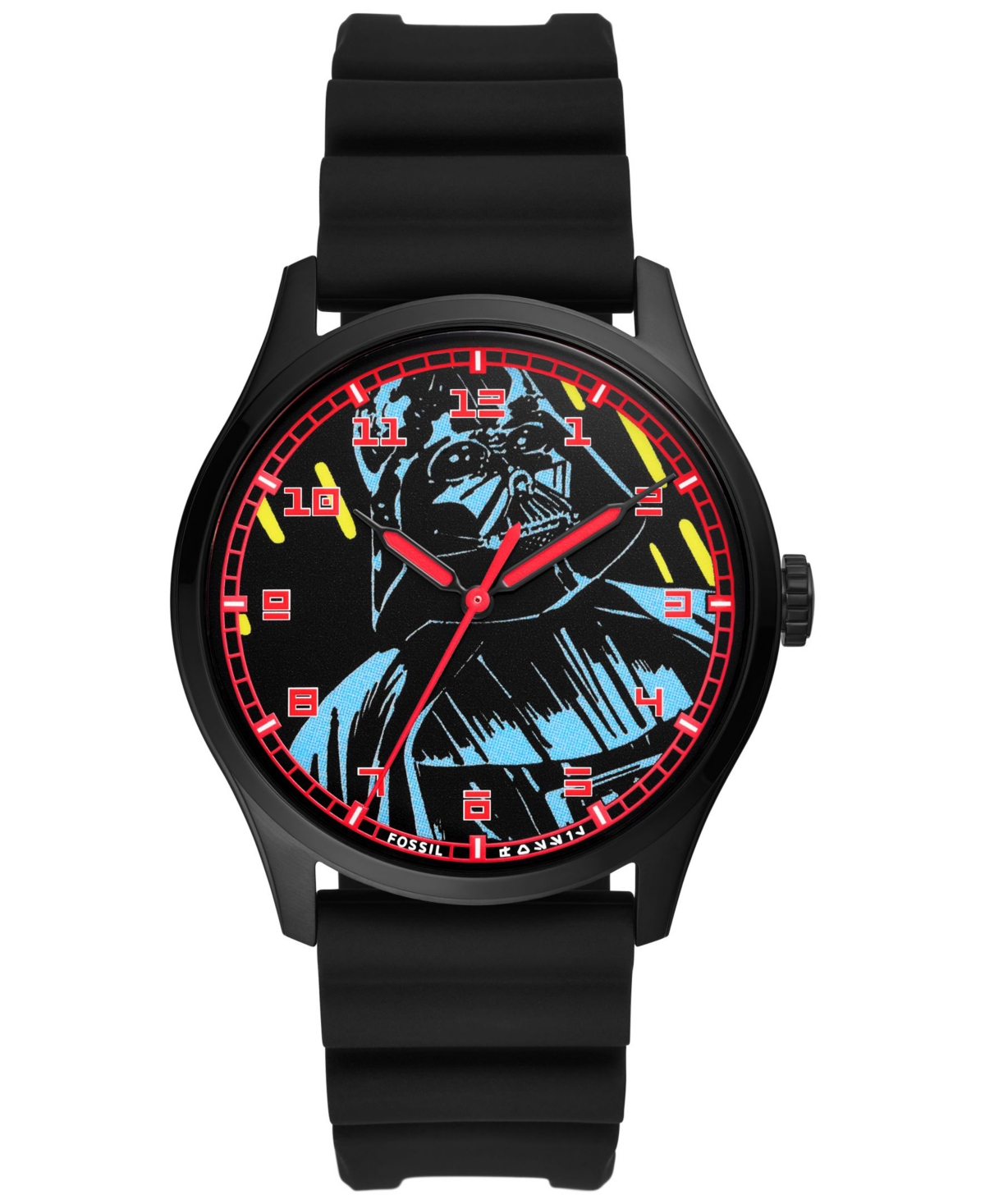 Shop Fossil Unisex Special Edition Star Wars Darth Vader Three-hand Black Silicone Watch, 42mm