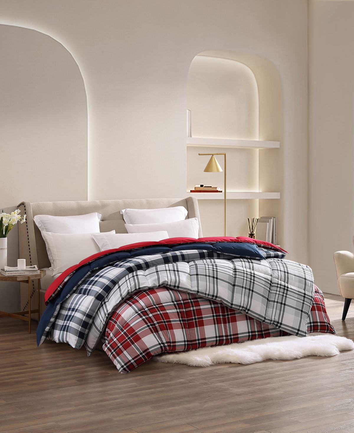 Royal Luxe Reversible Down Alternative Comforter, Full/queen, Exclusively At Macy's In Burgundy