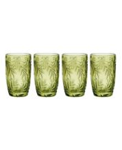 Fitz and Floyd Wildflower 12-oz Double Old Fashioned Glasses 4-Piece Set - Blue