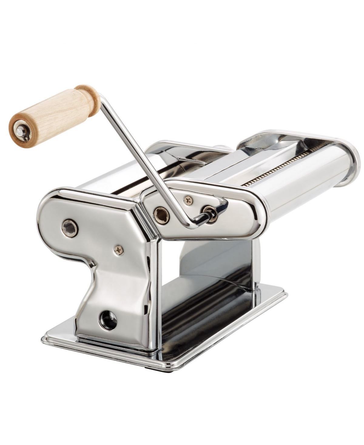 Fante’s Pasta Machine, Chromed Steel With Wood Handle, The Italian Market Original Since 1906 In Silver