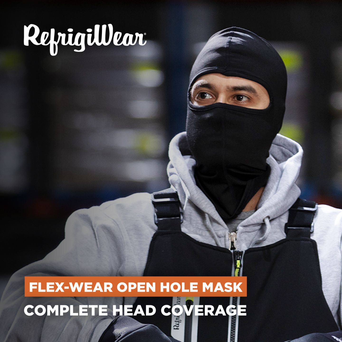 Мужские головные уборы RefrigiWear Flex-Wear Open Hole Mask, цвет: Чёрный — фото 2