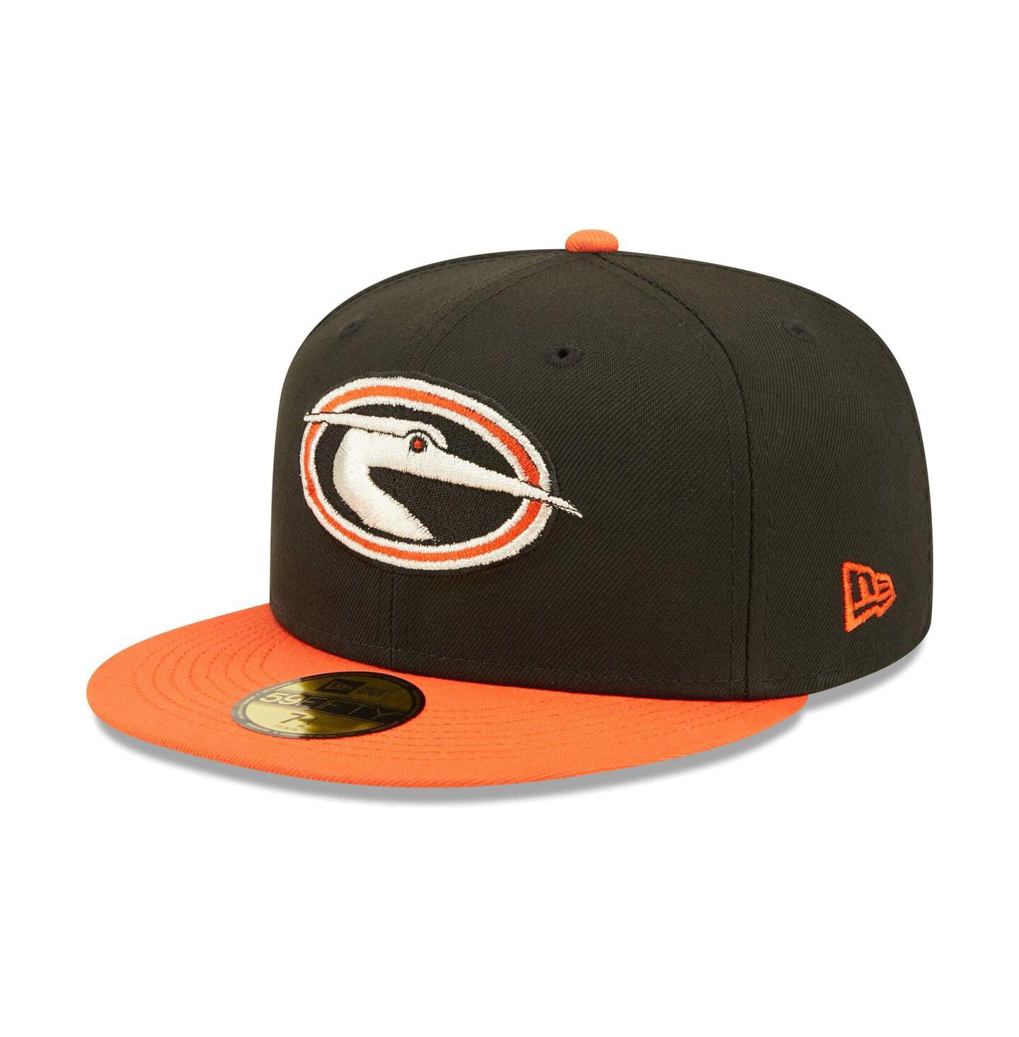 Мужская кепка New Era Black Delmarva Shorebirds Authentic Collection Team Alternate 59FIFTY Fitted Hat — фото 1