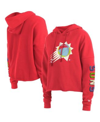 Women's Red Phoenix Suns Color Pack Cropped Top Pullover Hoodie