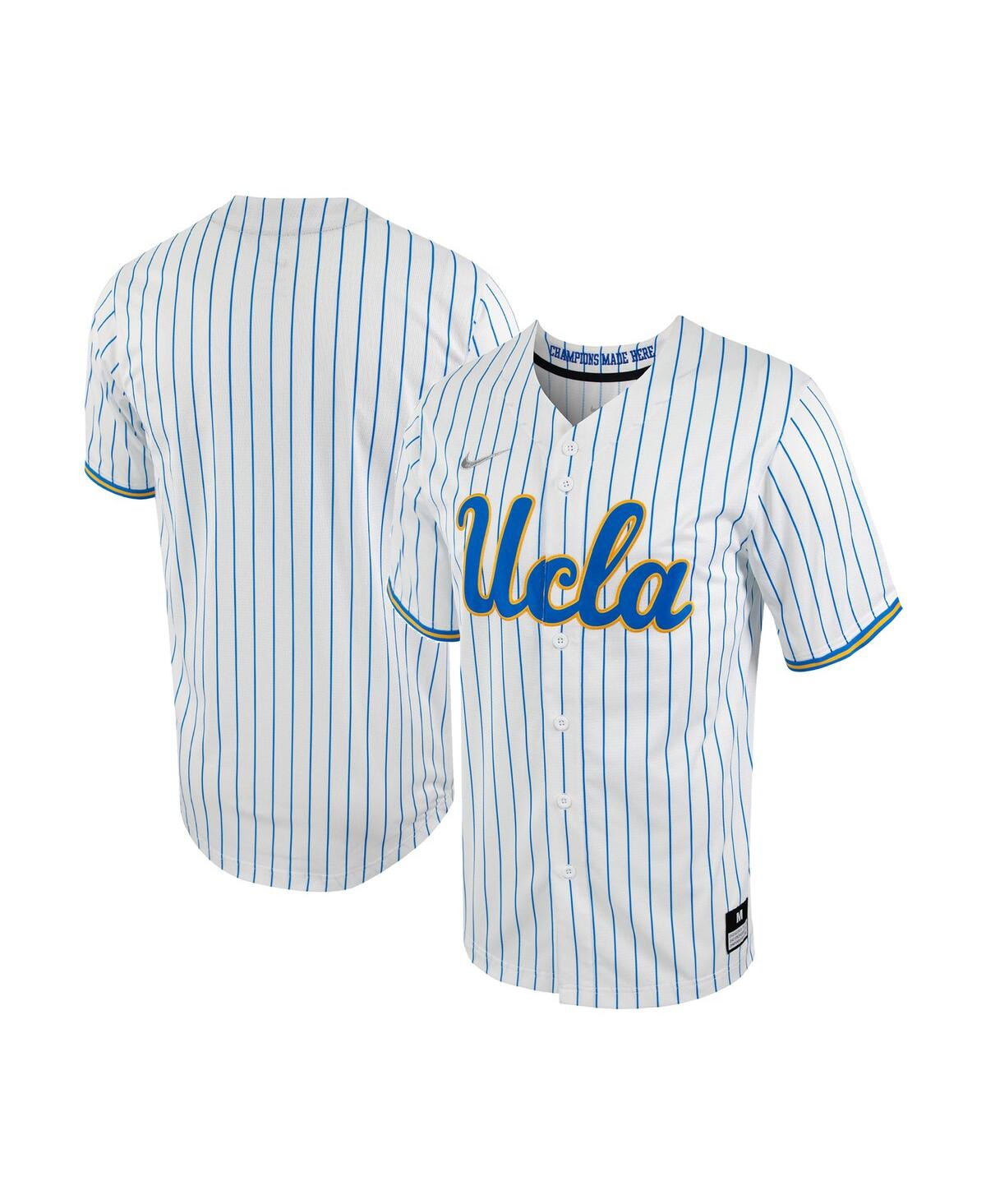Men's Nike Blue Ucla Bruins Pinstripe Replica Full-Button Baseball Jersey - Blue
