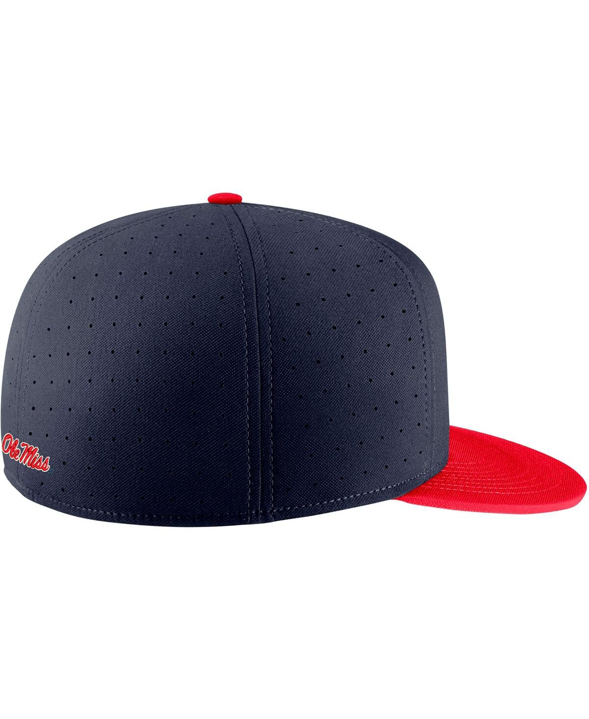 Men's NikeOle Miss Rebels Aero True Baseball Performance Fitted Hat - Navy