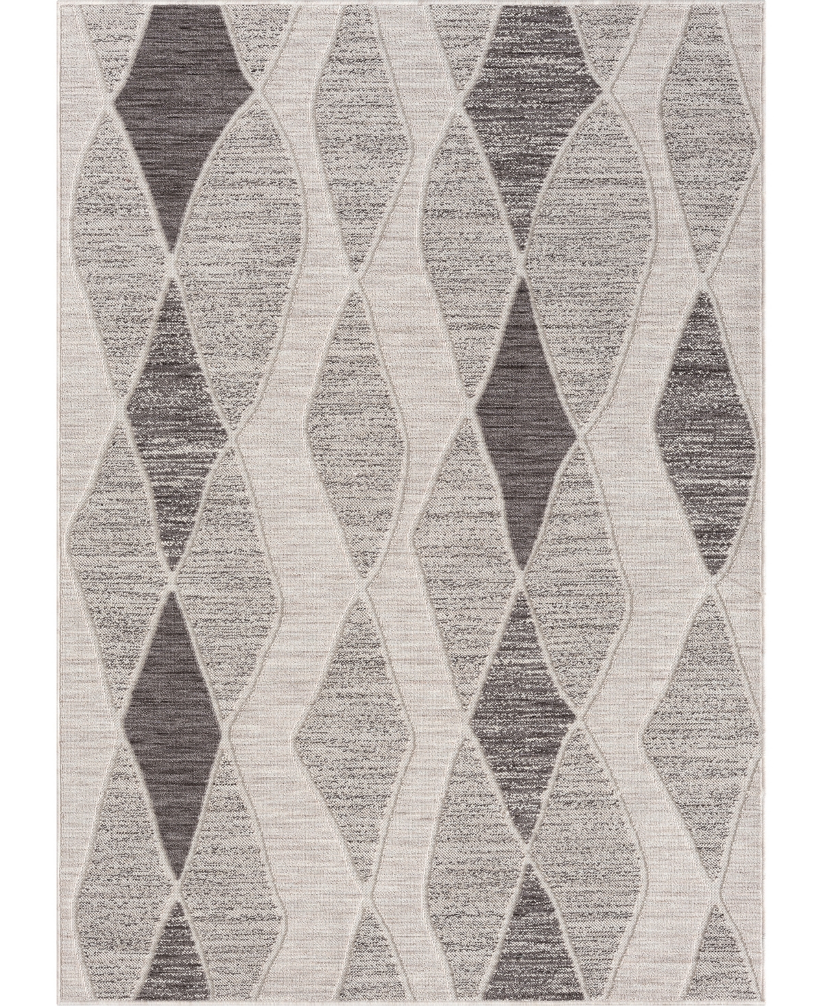 Lr Home Closeout! Wagner Wagnr8229b 5' X 7' Outdoor Area Rug In Gray