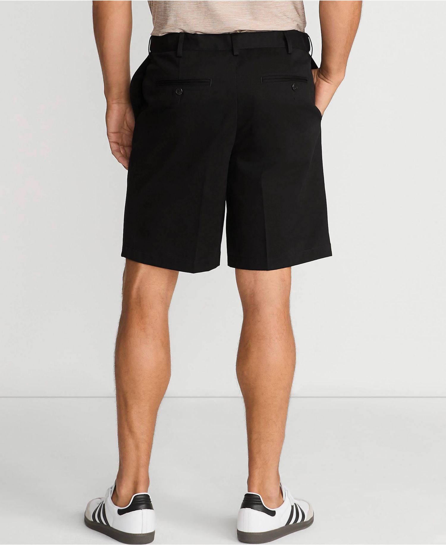 Men's No Iron 9" Comfort Waist Plain Front Chino Short