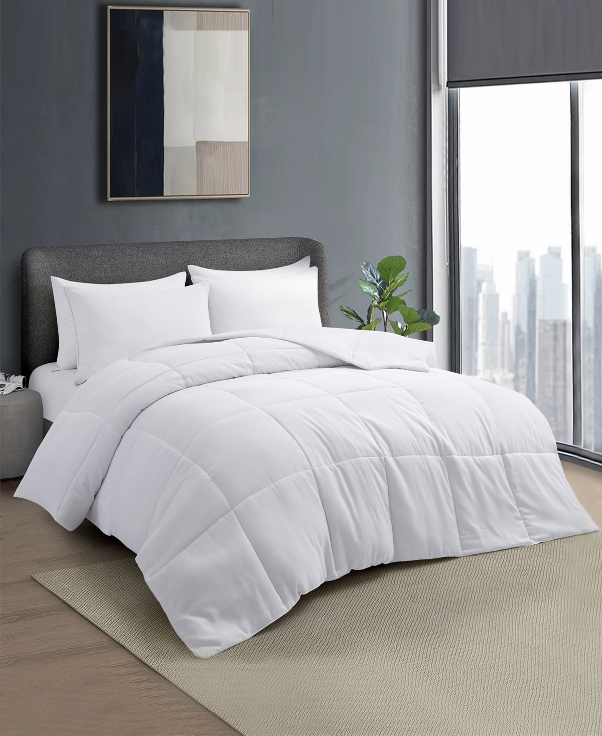 Unikome Ultra Soft All Season Down Alternative Comforter, King In White