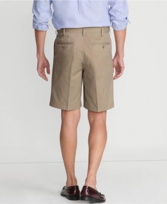 Men's No Iron 9" Comfort Waist Pleated Front Chino Short