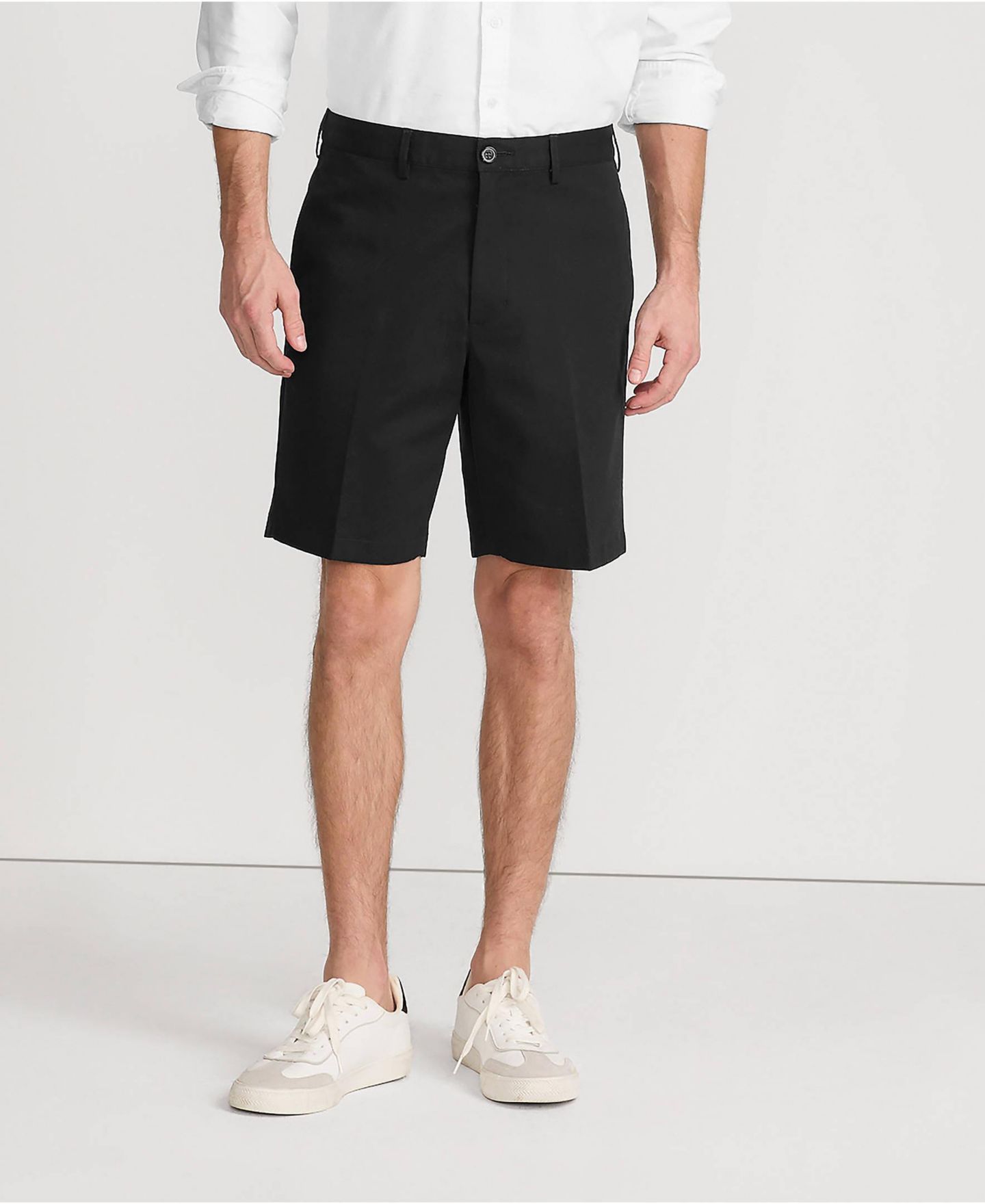 Мужские шорты Lands' End No Iron 9" Plain Front Chino Short, цвет: Чёрный — фото 9