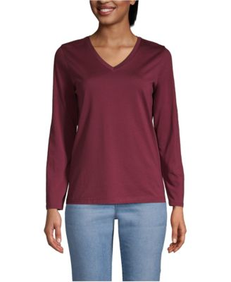 Women's Supima Cotton Long Sleeve V-Neck T-Shirt