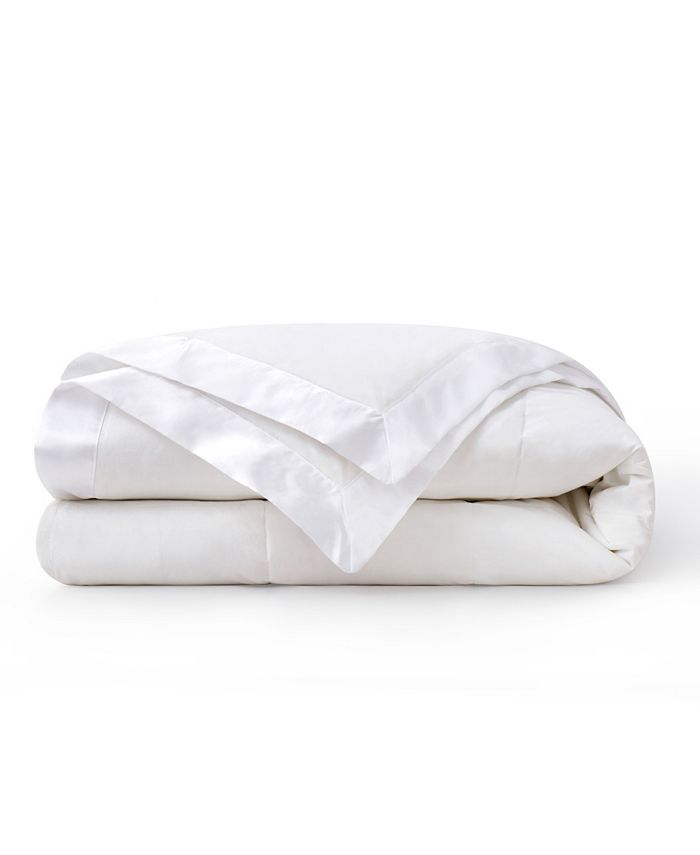 UNIKOME Oversize Lightweight White Down Blanket with Satin Trim, Full ...