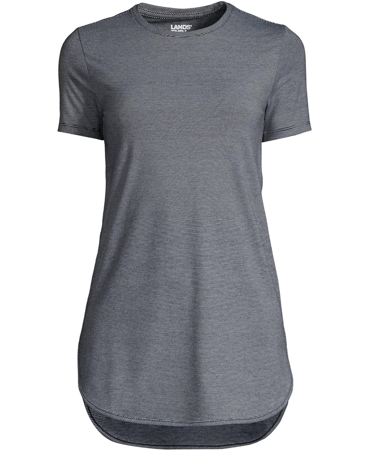Lands' End Women's Moisture Wicking Upf Sun Short Sleeve Curved Hem Tunic Top