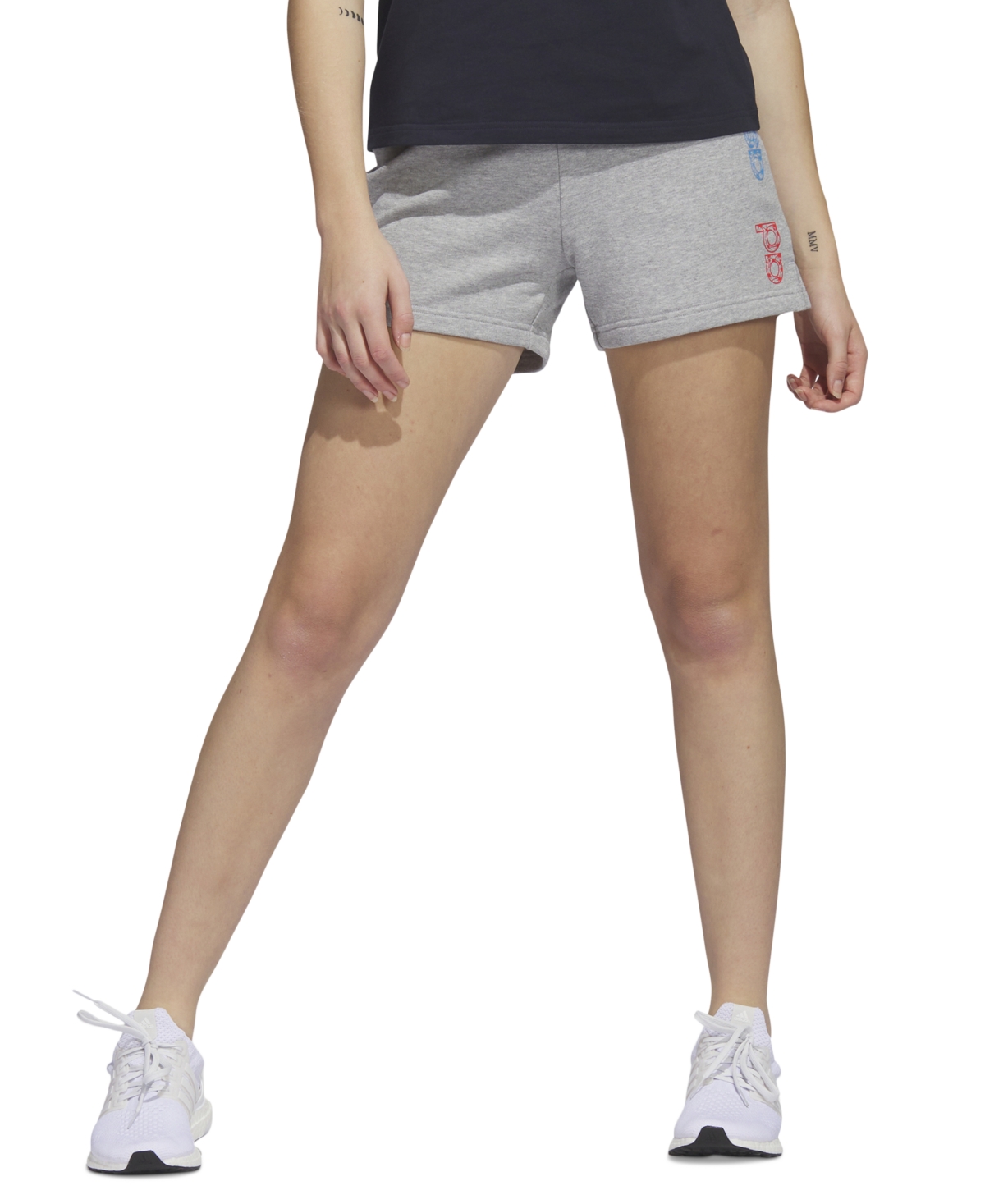 Adidas Originals Women's Essentials Americana French Terry Shorts In Grey
