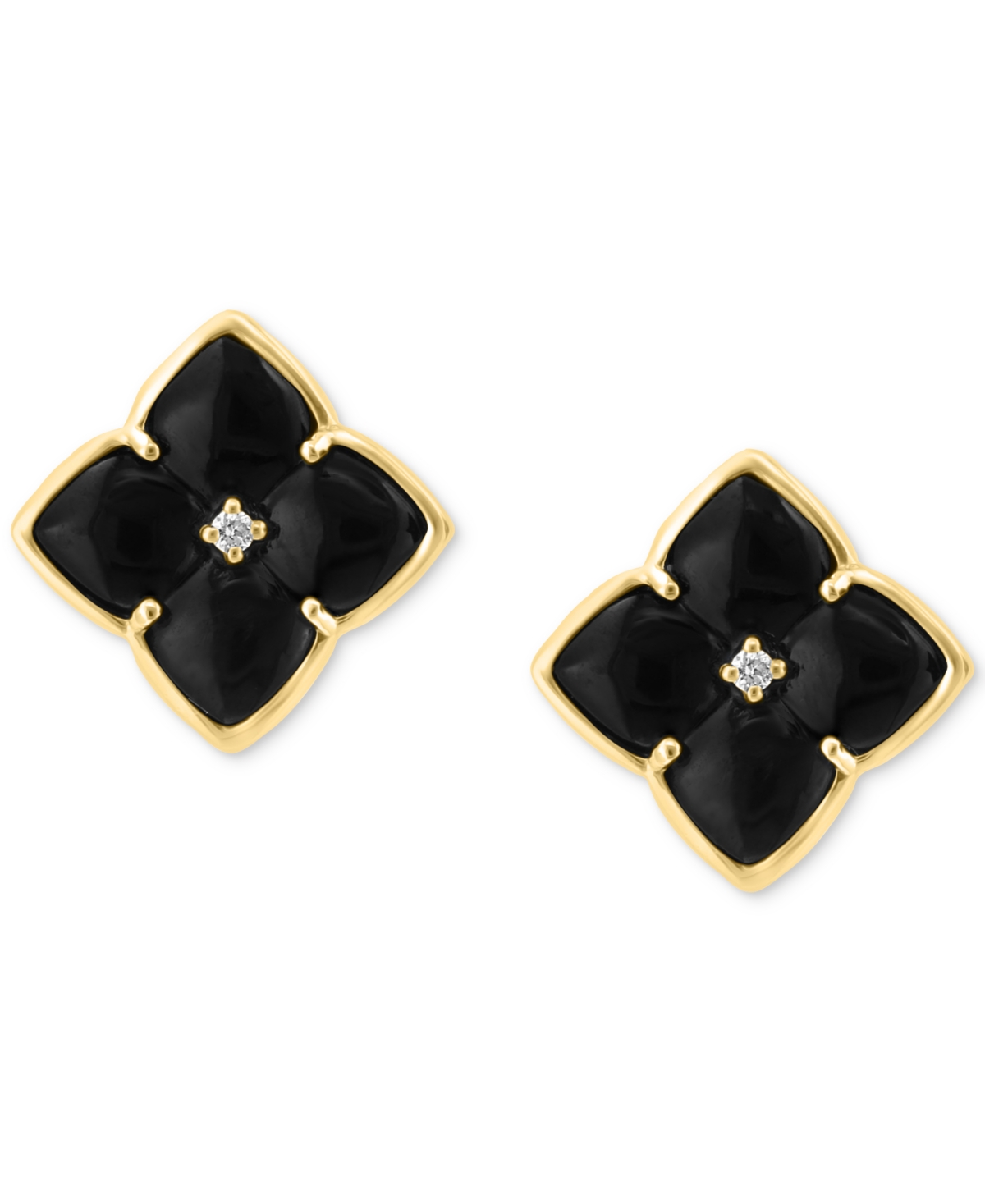 Effy Collection Effy Onyx & Diamond Accent Fancy Stud Earrings in 14k Gold