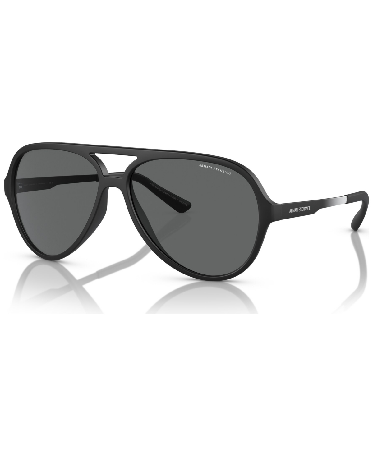 Ax Armani Exchange Men's Low Bridge Fit Sunglasses, Ax4133sf In Matte Black