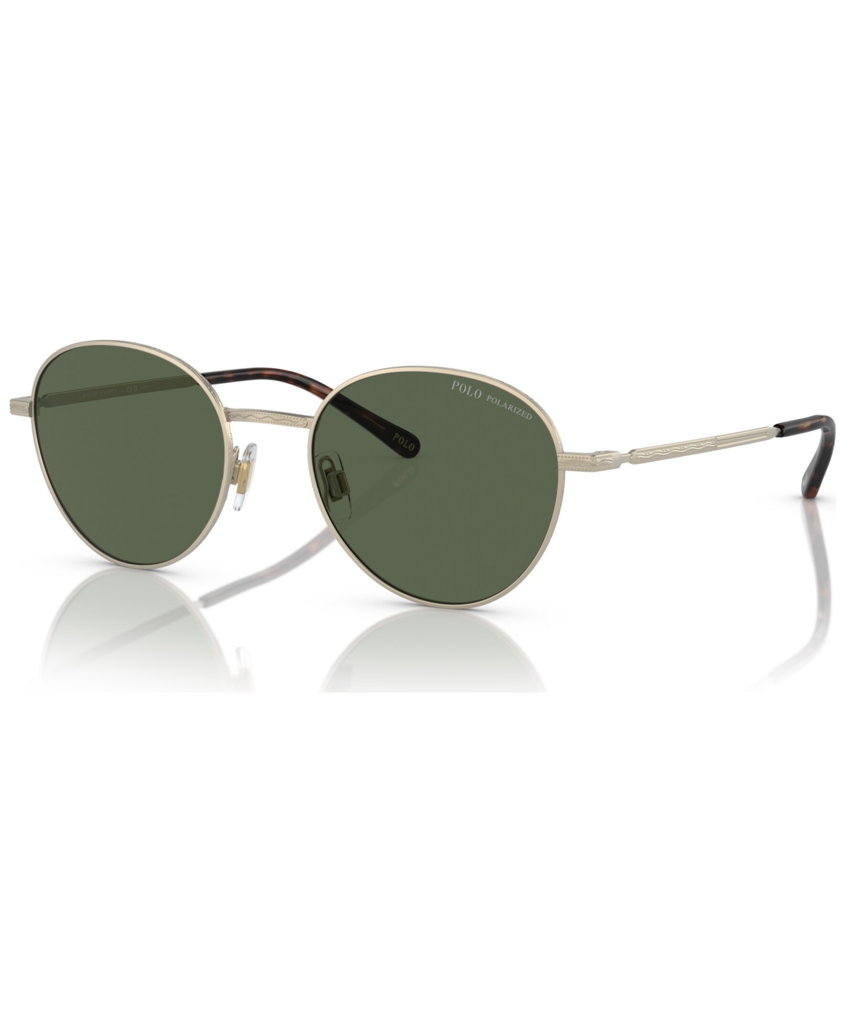 Shop Polo Ralph Lauren Men's Polarized Sunglasses, Ph3144 In Semishiny Pale Gold-tone