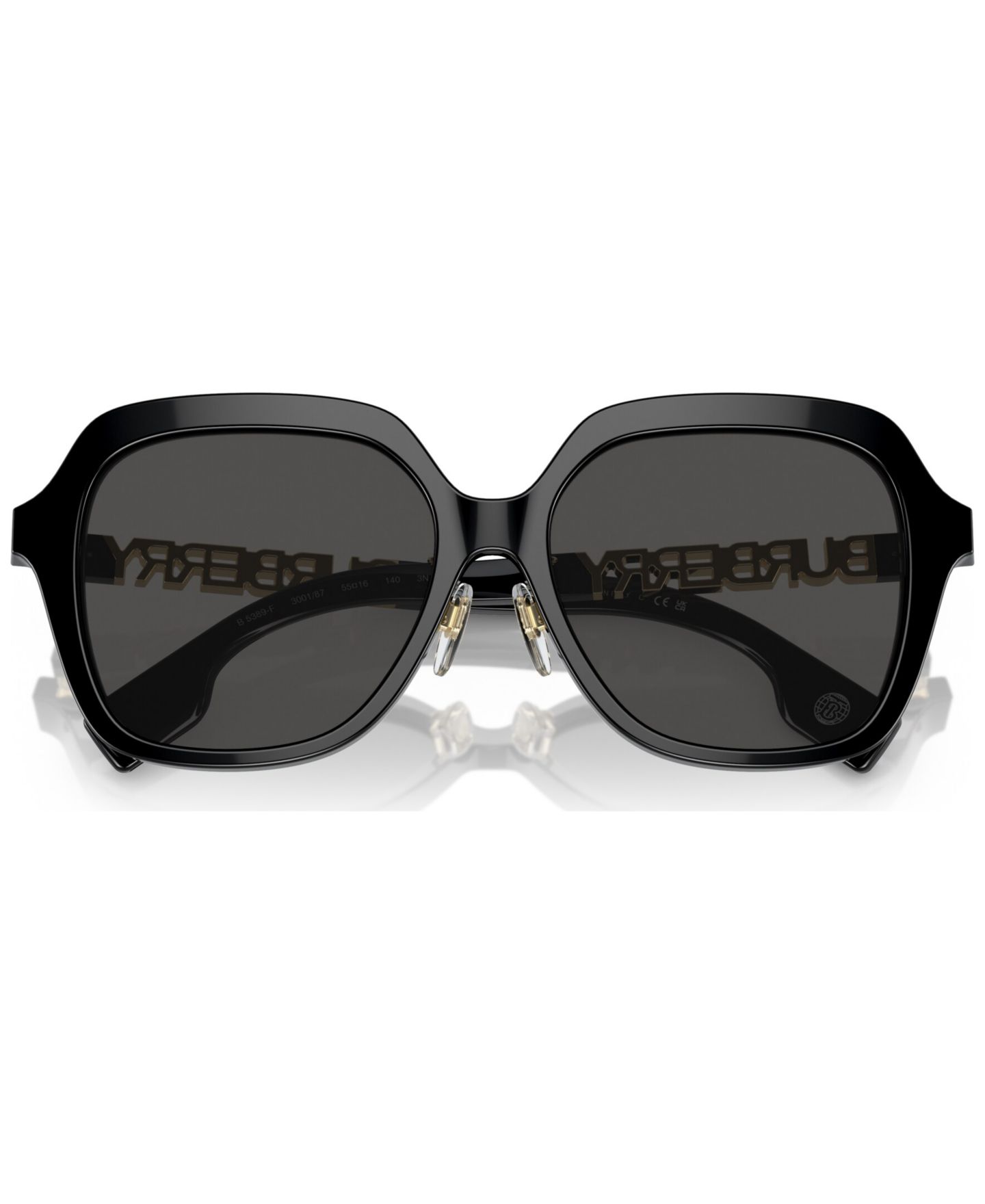 Женские солнцезащитные очки Burberry Low Bridge Fit Sunglasses, Joni, цвет: Чёрный — фото 5