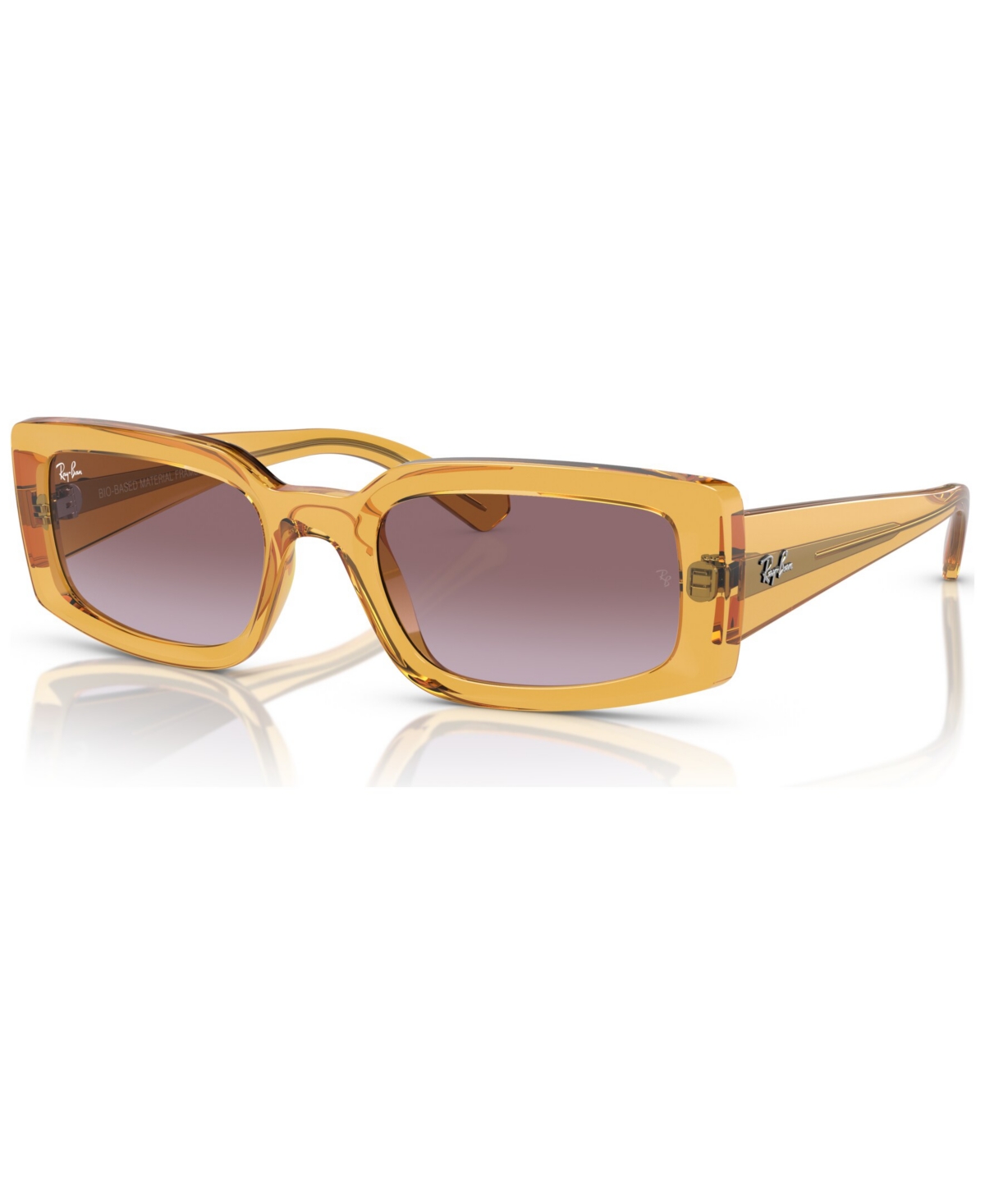Shop Ray Ban Unisex Low Bridge Fit Sunglasses, Kiliane In Transparent Yellow
