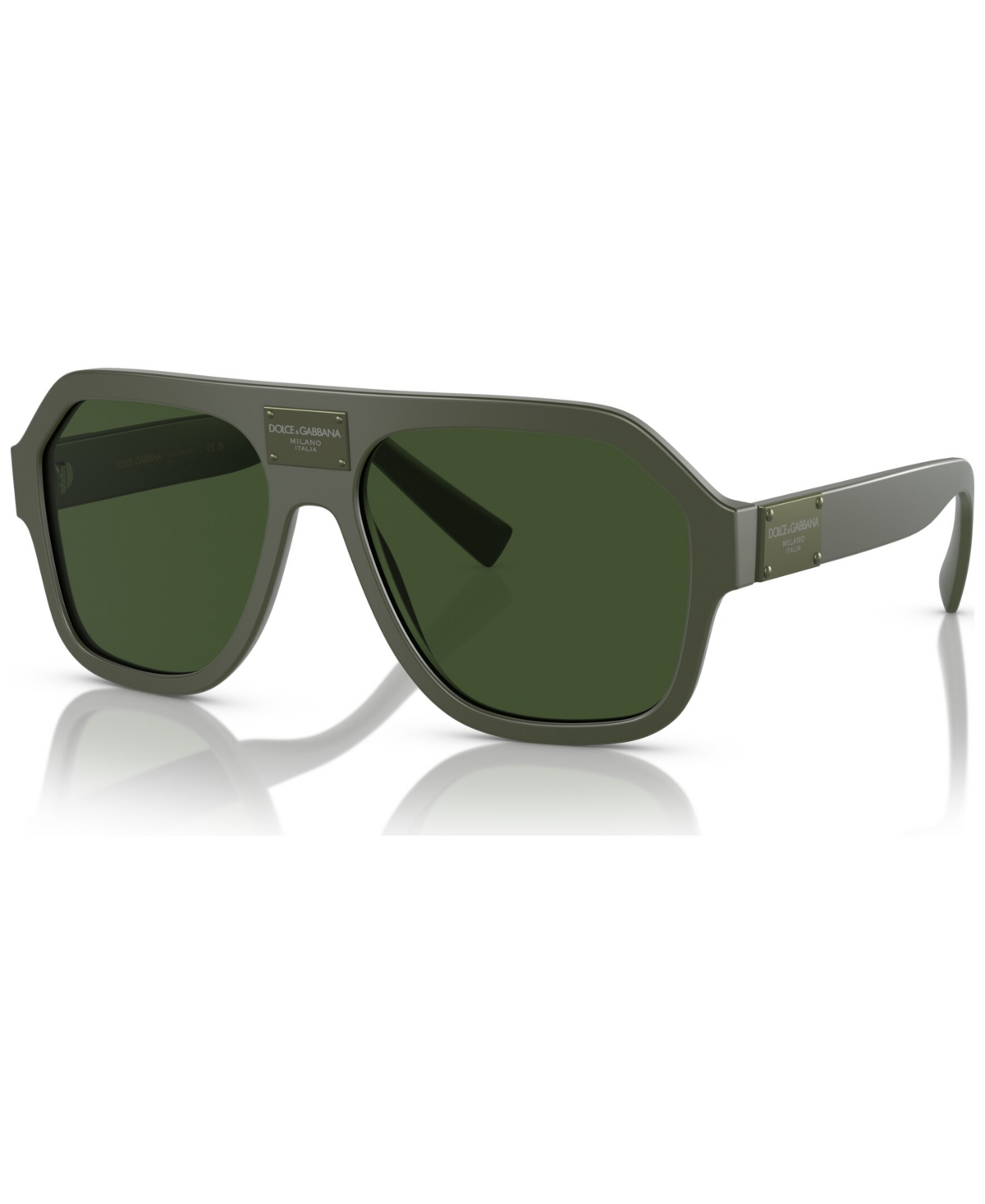 Dolce & Gabbana Men's Low Bridge Fit Sunglasses, Dg4433f In Matte Dark Green