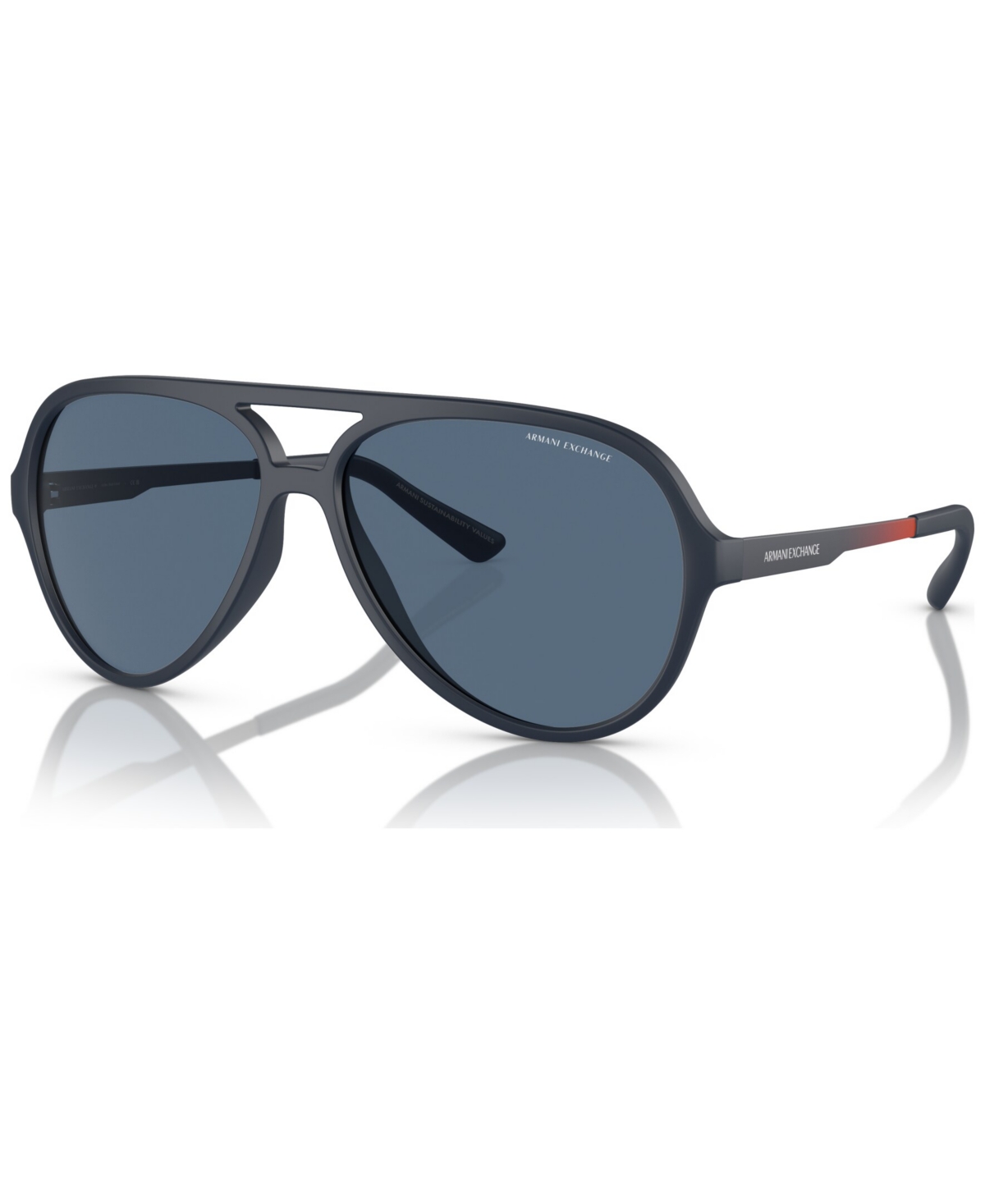 Ax Armani Exchange Men's Low Bridge Fit Sunglasses, Ax4133sf In Black