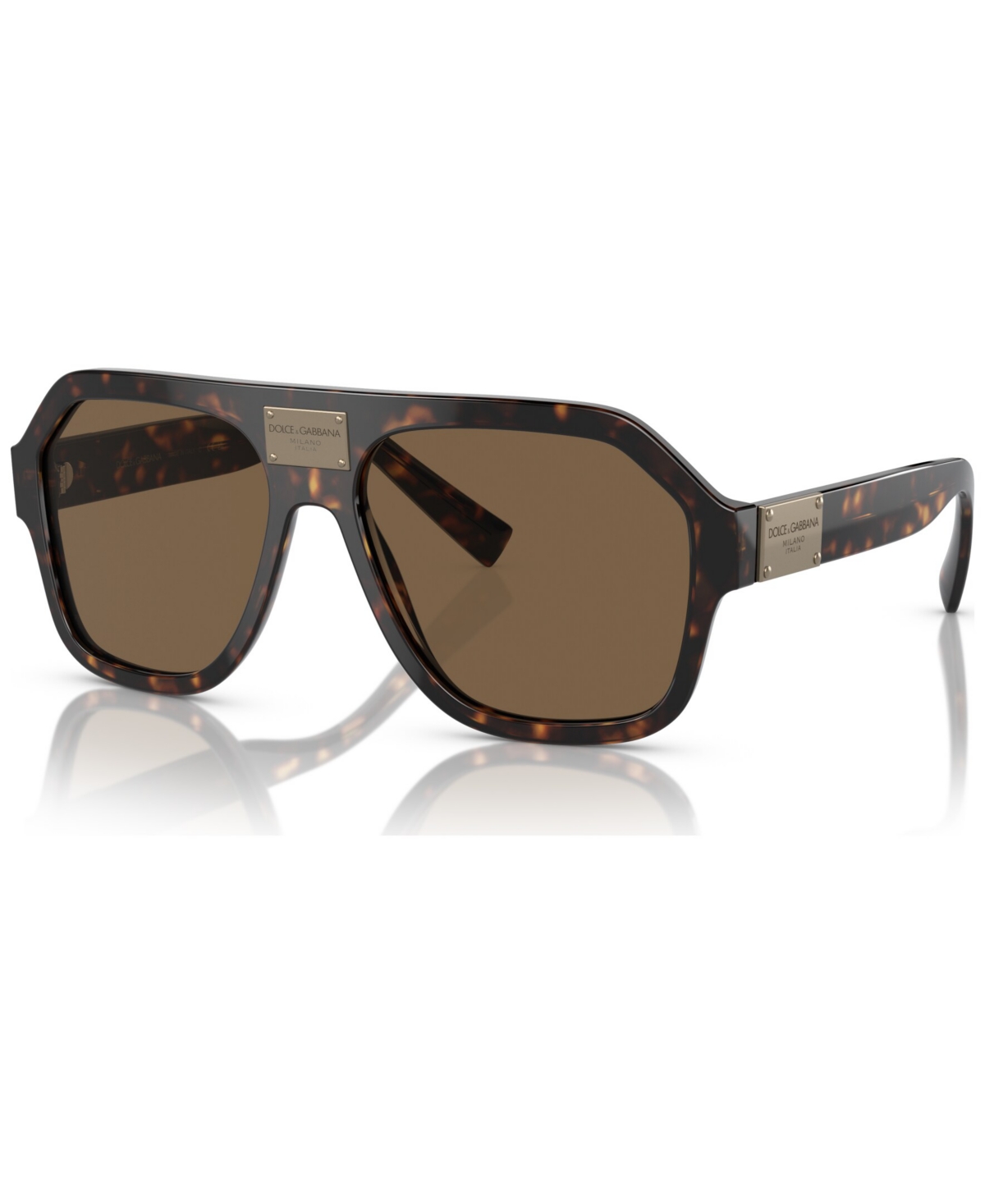 Dolce & Gabbana Men's Low Bridge Fit Sunglasses, Dg4433f In Dark Brown