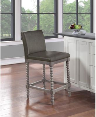 Abbott 26" Spindle Counter Stool with Frame and Faux Leather