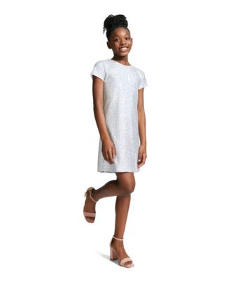 Calvin Klein Big Girls Sequin Short Sleeve Shirt Dress Macy s