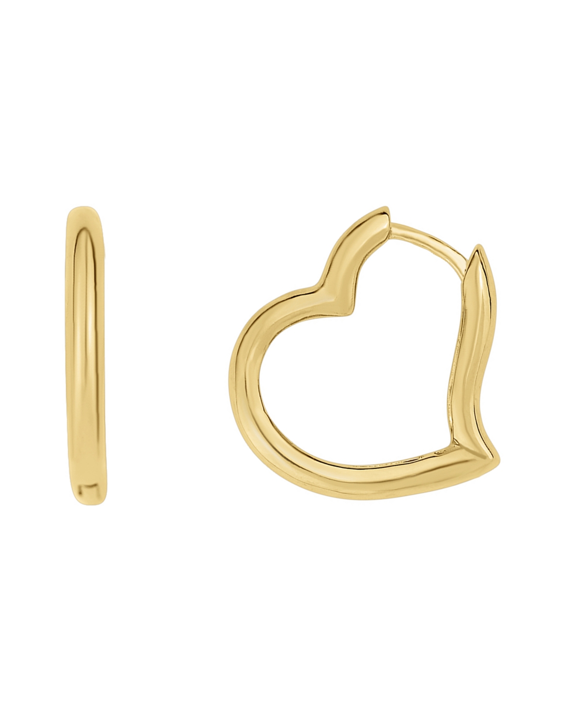 And Now This 18k Gold Plated Heart Hoop Earring In K Gold Plated Over Brass