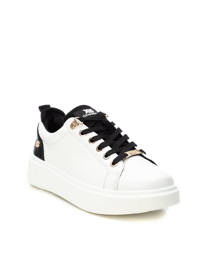 XTI Women's Casual Sneakers By White With Black Accent Macy's