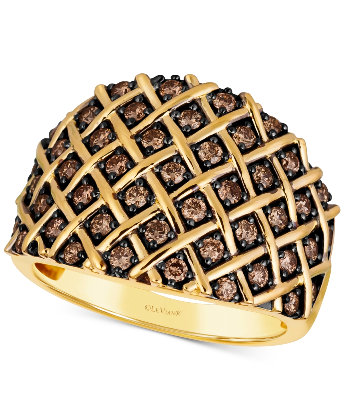 Le Vian Chocolatier Chocolate Diamond Lattice Statement Ring (3/4 Ct. T.w.) In 14k Gold In K Honey Gold Ring