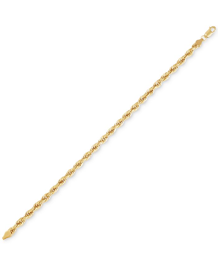 Macy's Men's Cashmere Rope Link Bracelet in 10k Gold Macy's