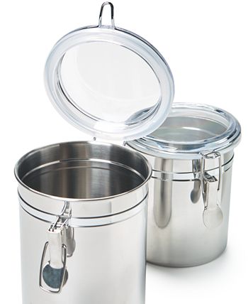 2pc Canister Set for Kitchen Counter + Labels & Marker - Glass