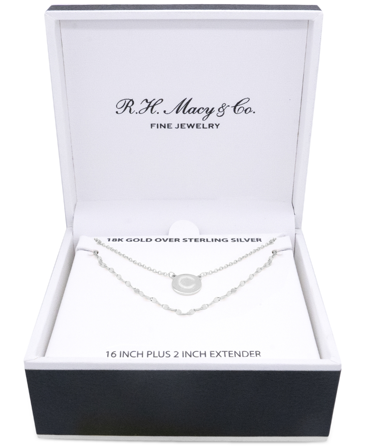 Giani Bernini Initial Disc Layered Pendant Necklace in Sterling Created for Macy's - C