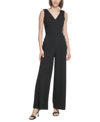 Calvin Klein - Women's Button-Trim V-Neck Jumpsuit