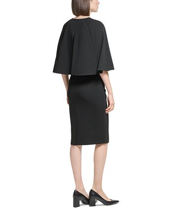 Calvin Klein Womens Capelet Sheath Dress Purple Size 6 P main image 0