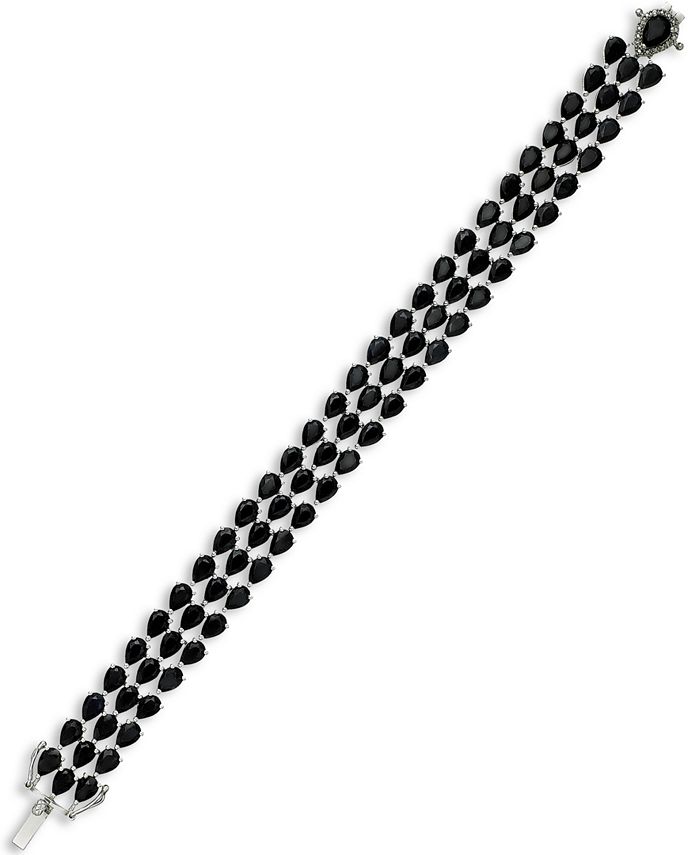 Macy's - Black Sapphire Three-Row Bracelet in Sterling Silver (43 ct. t.w.)