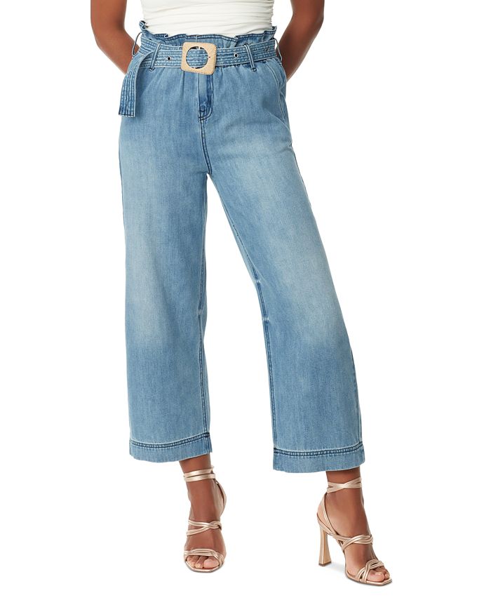 Sam Edelman Women's Rayne Belted Straight-Leg Jeans - Macy's