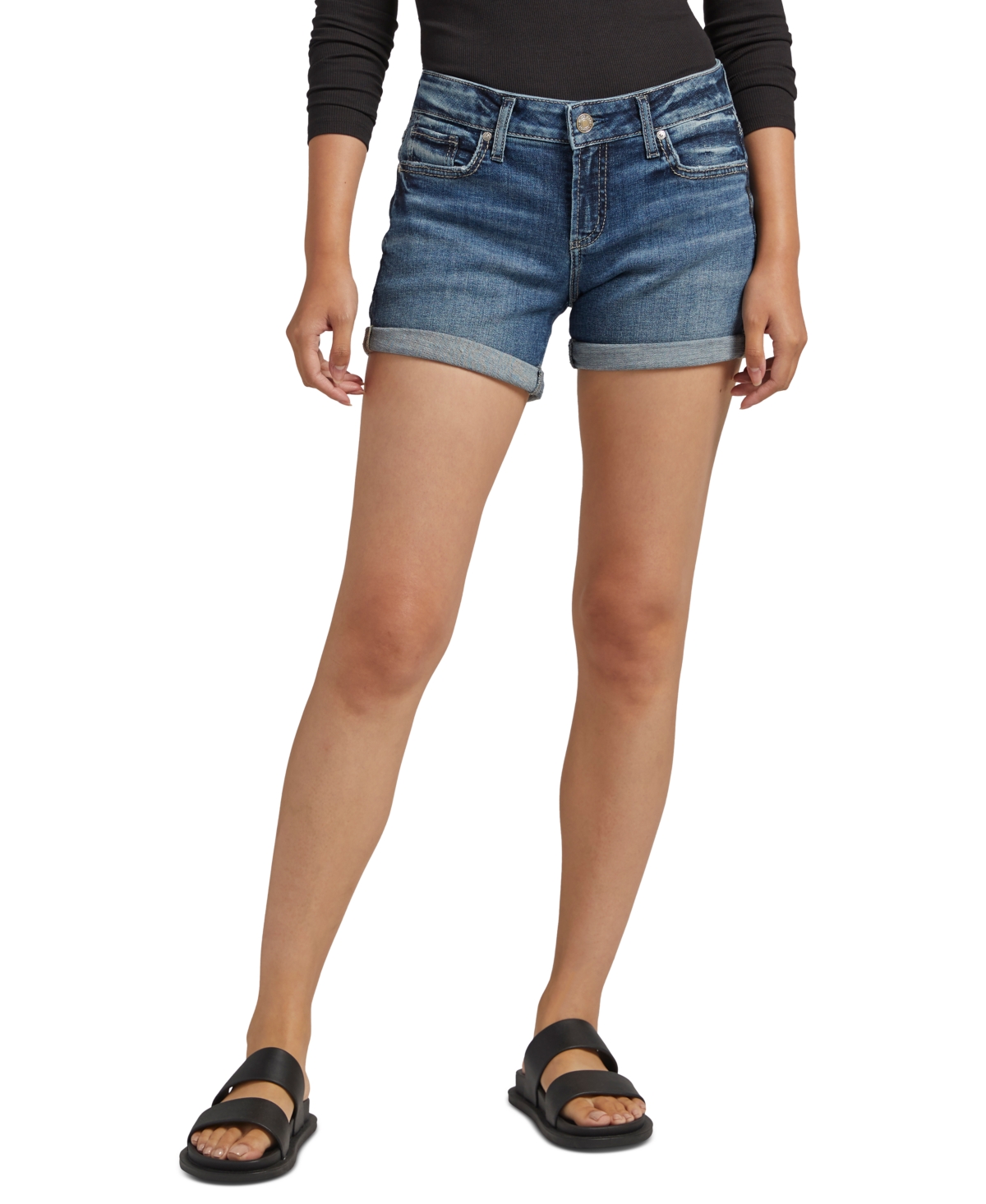 Shop Silver Jeans Co. Women's Britt Low-rise Denim Shorts In Indigo