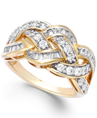 Wrapped in Love™ Diamond Woven Ring in 10k Gold (1 ct. t.w.)
