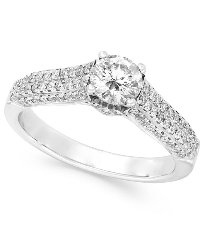 EFFY Collection EFFY Bridal Diamond Engagement Ring in 14k White Gold ...