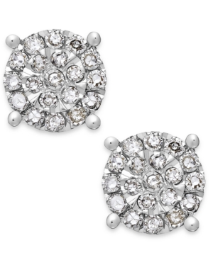 image of Diamond Cluster Stud Earrings in Sterling Silver (1/4 ct. t.w.)