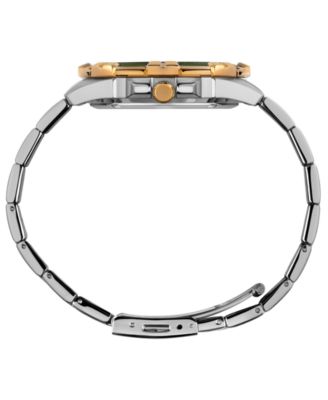 Men's Quartz Analog Premium Dress Stainless Steel Two-Tone Watch 44mm