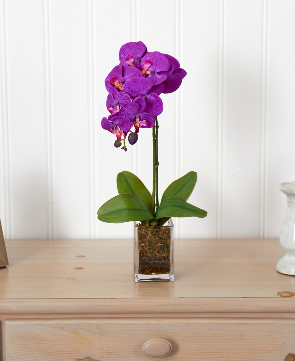 NEARLY NATURAL 24" ORCHID PHALAENOPSIS ARTIFICIAL ARRANGEMENT IN VASE 