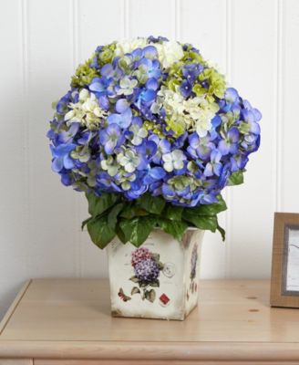 Mixed Hydrangea w/Floral Planter