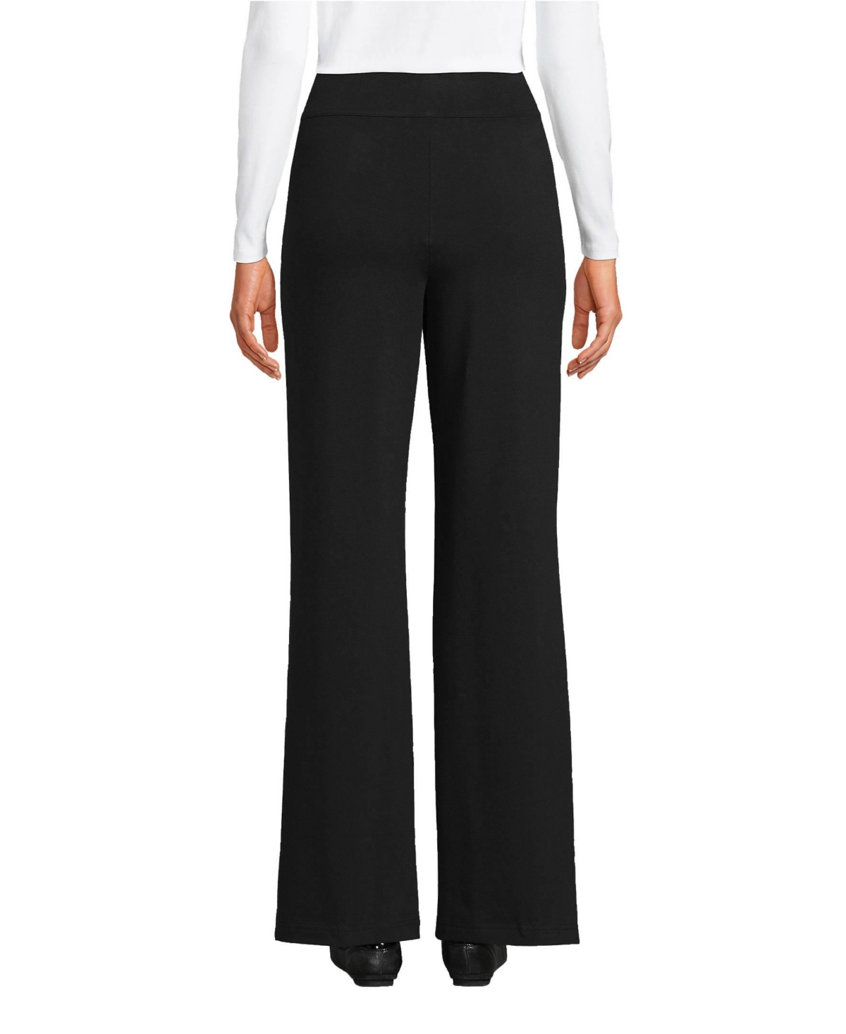 Lands' End Women's Starfish Mid Rise Wide Leg Pull On Pants