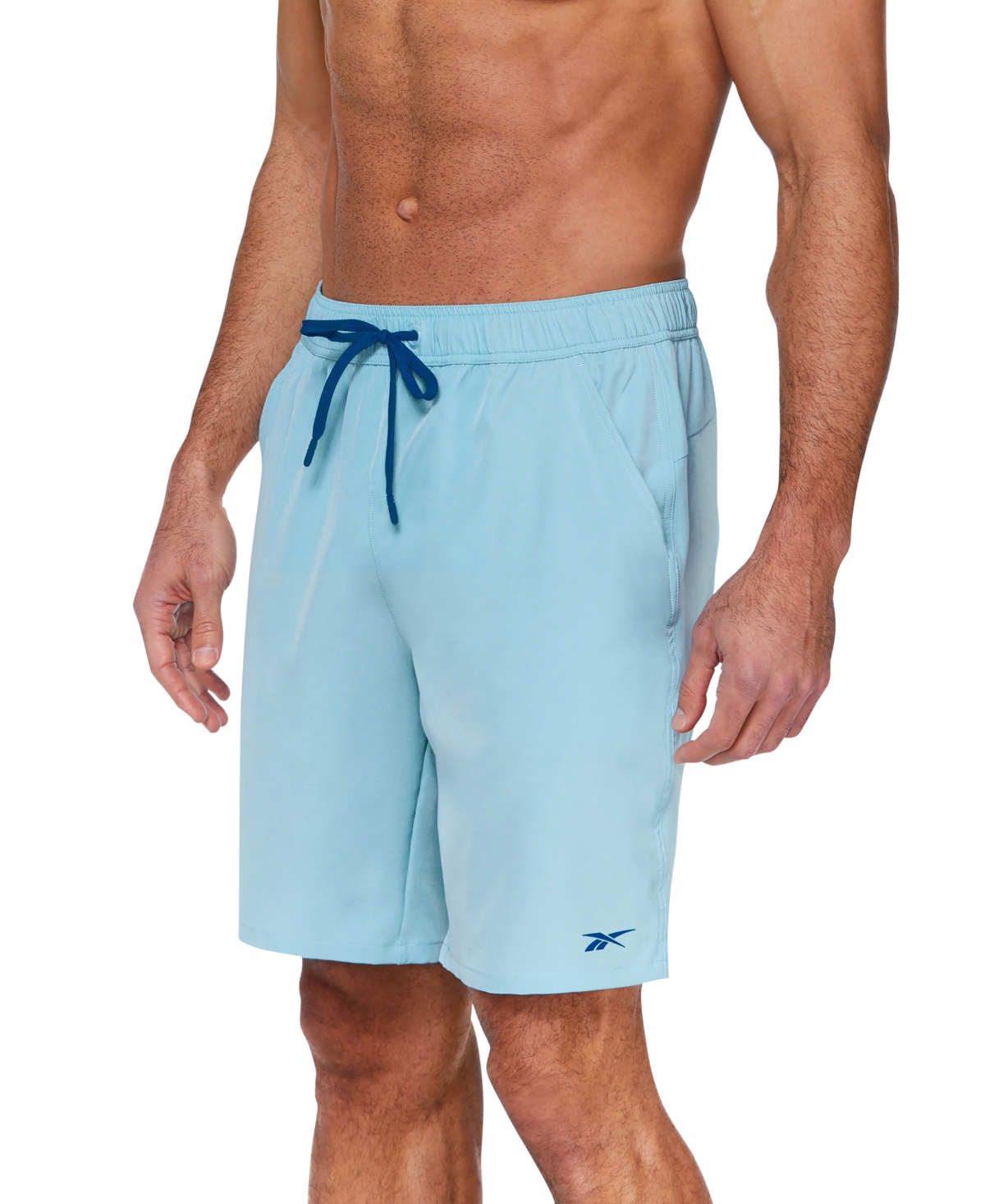 Reebok Men's Quick-dry 7" Core Volley Swim Shorts In Light Blue