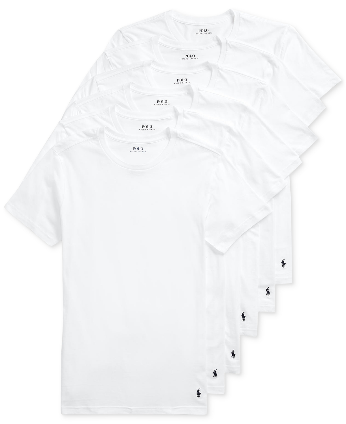 Polo Ralph Lauren Men's 5+1 Free Bonus Classic-fit Crewneck Undershirts Pack In White