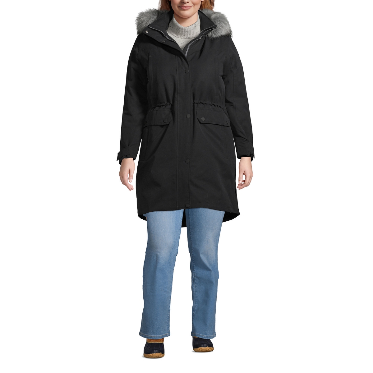 Plus Size Expedition Down Waterproof Winter Parka - Black