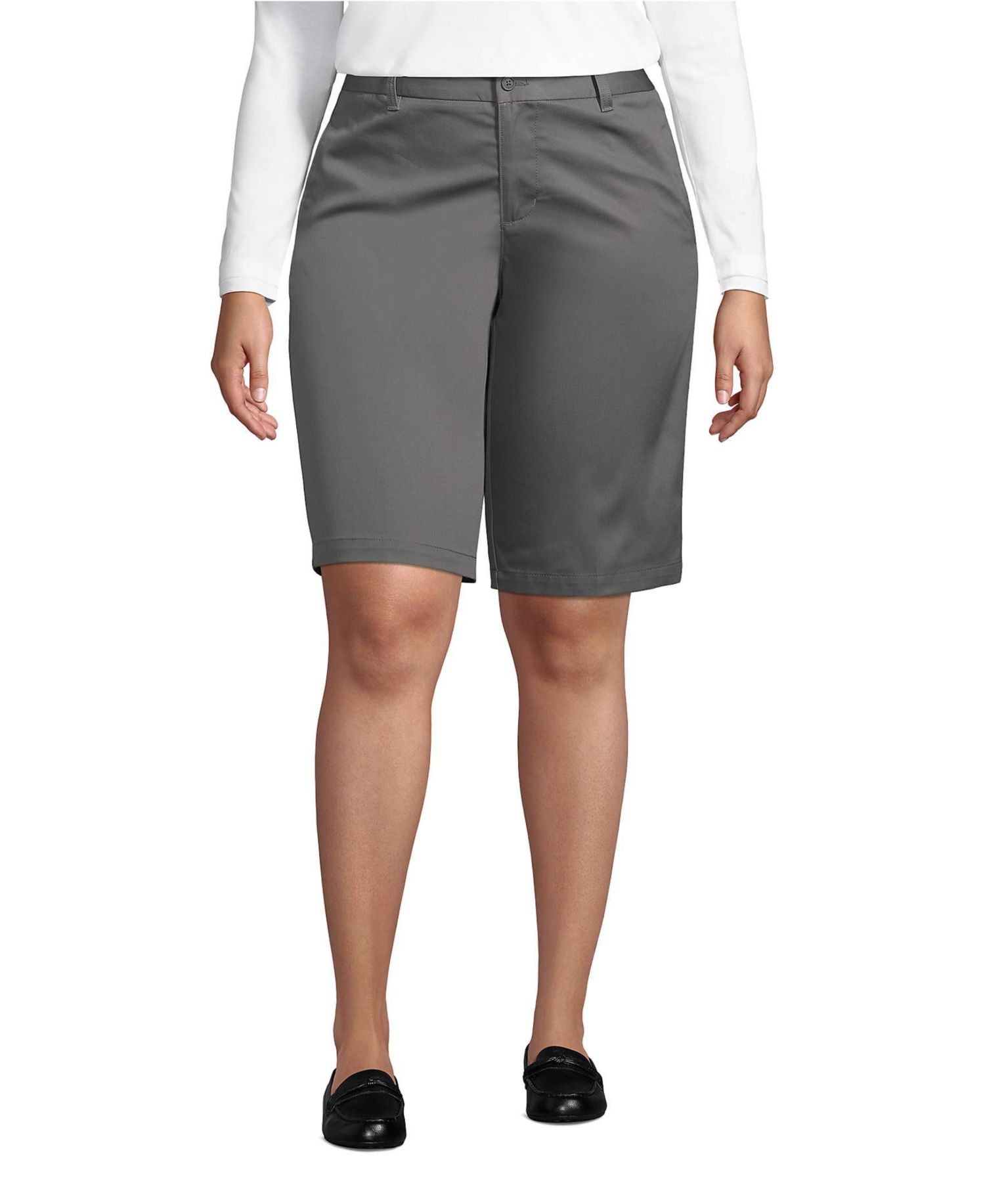 Women's Plain Front Blend Chino Shorts